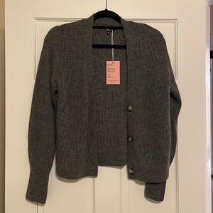 Quince Gray Cashmere Cardigan Sweater, Medium, NWT